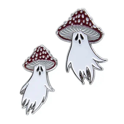 Mushroom Ghost Enamel Pin Set