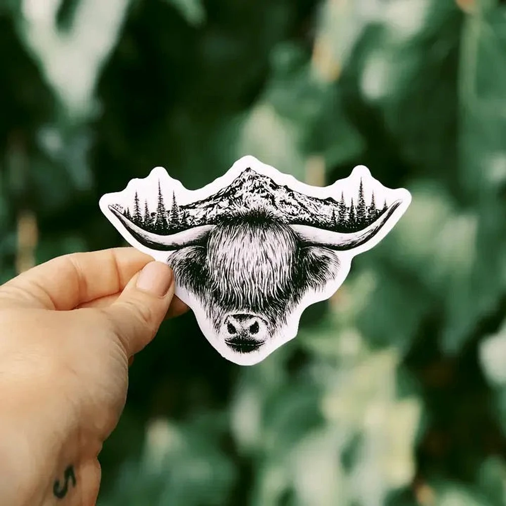 Highland Cow Vinyl Sticker