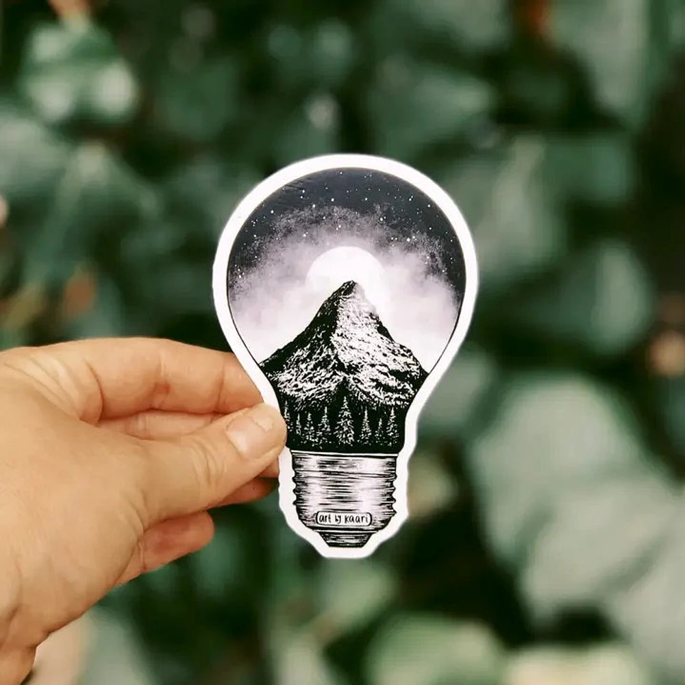 Mountain Lightbulb Sticker