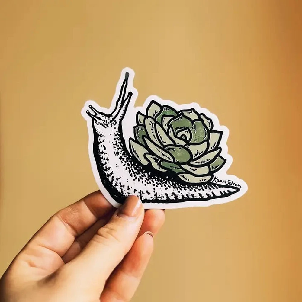 Succulent Snail Vinyl Sticker