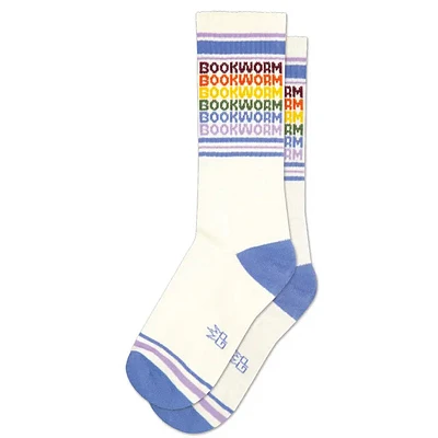 Bookworm Vintage Rainbow Repeat Crew Socks