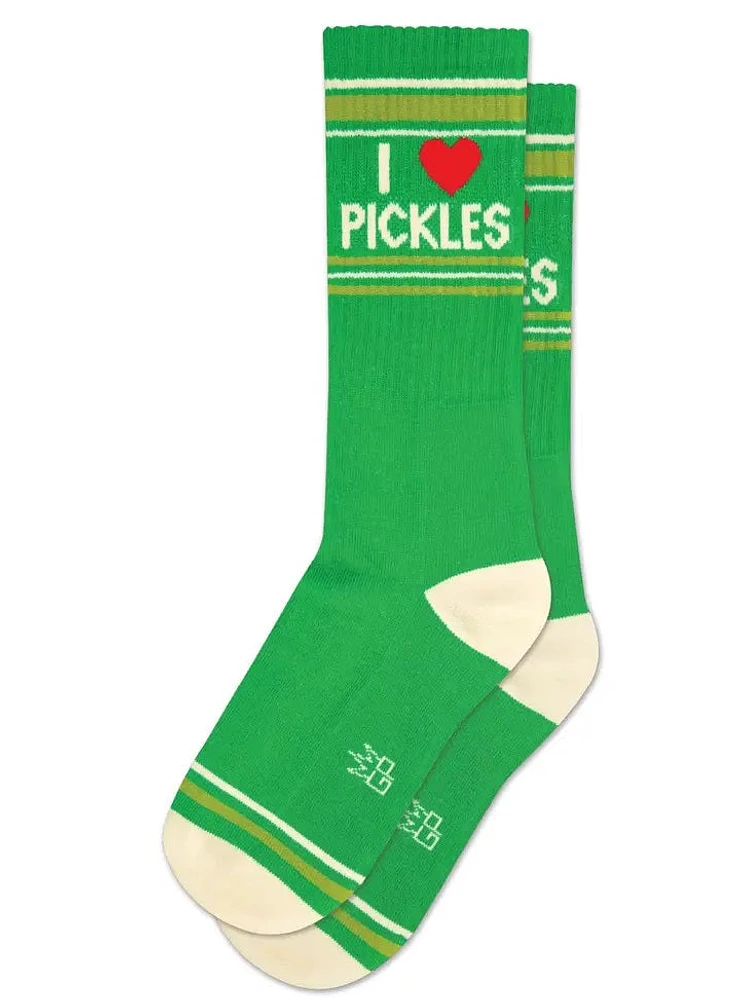 I Love Pickles Gym Crew Socks