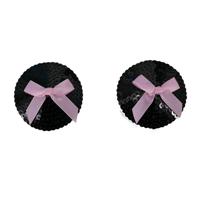 Sequin Pasties W Pink Ribbon Bow