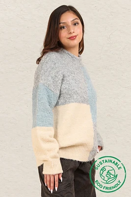 Oversized Colorblock Sweater Top