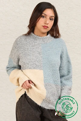 Oversized Colorblock Sweater Top