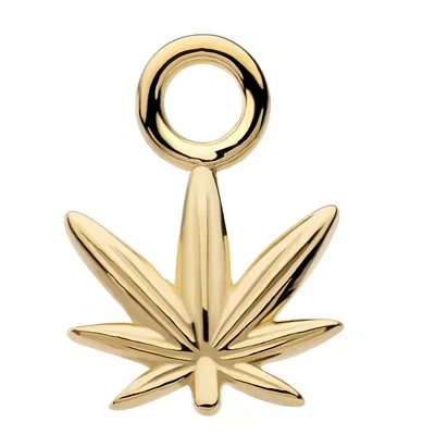 Breloque feuille de pot en or 14 carats