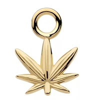 Breloque feuille de pot en or 14 carats