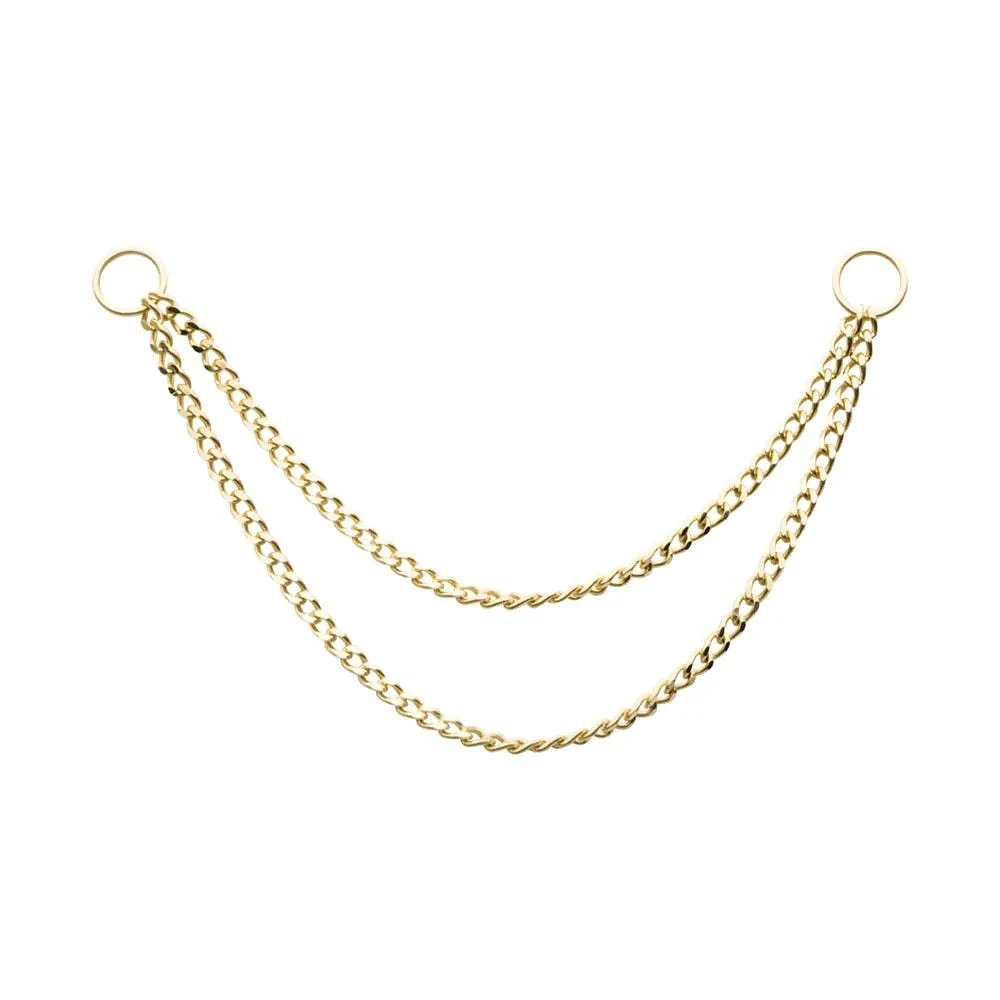 2 Tier Curb Chain 19mm / 24mm 14Kt Gold