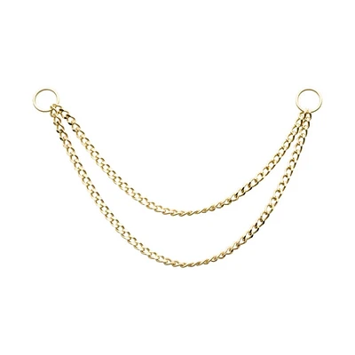 2 Tier Curb Chain 19mm / 24mm 14Kt Gold