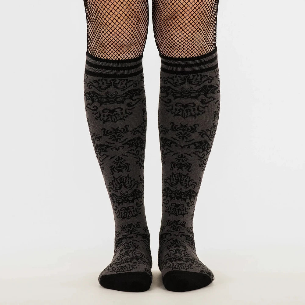 Bat Damask Knee High Socks