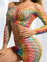 Bodystocking Résille Long Slv 2 PC