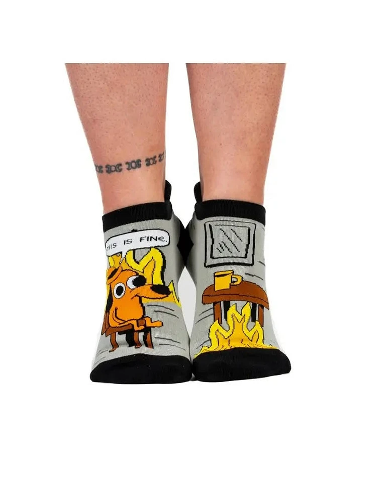 This Is Fine: Black Coffee Edition Ankle Socks