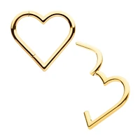 Heart Hinged Hoop 24kt Gold PVD