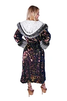 Long Sequin Coat W Hood