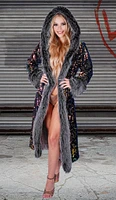 Long Sequin Coat W Hood