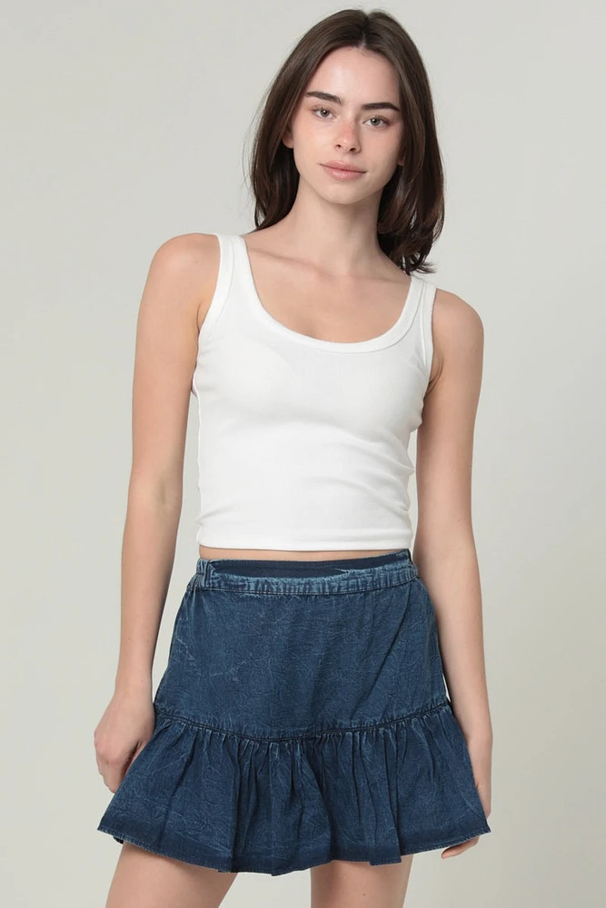 Denim Ruffle Skorts/Shorts