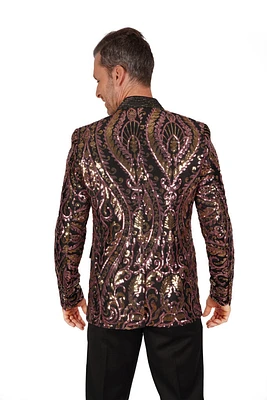 Mandarin Collar Sequin Blazer