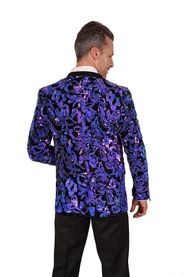 Purple Leaf Sequin Blazer