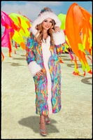 Splatter Tye Dye Long Coat