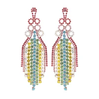 Rhinestone Colorful Fringe Earrings