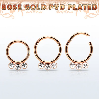 16G 3 Bez Gem Below Hinged Hoop