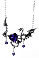 Collar De Dragón Con Colgante De Corazón Azul