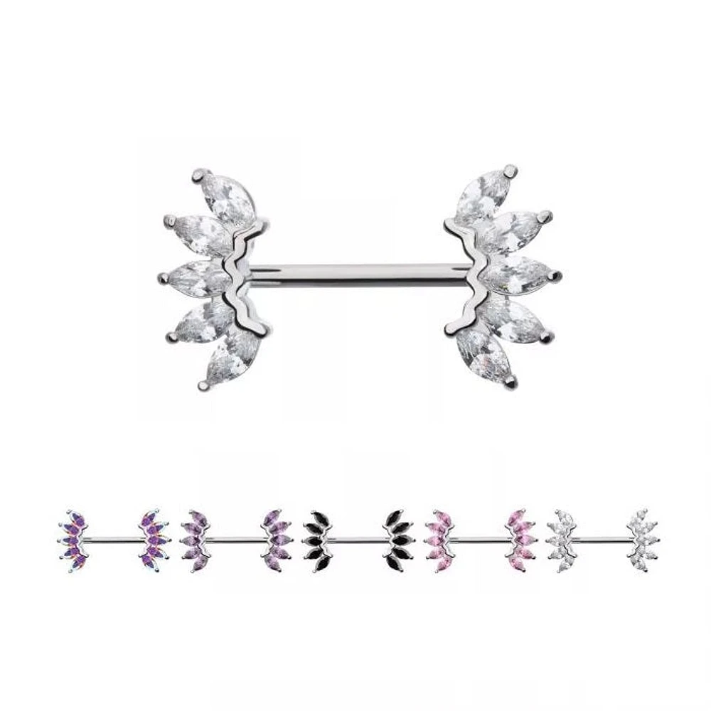 5 Marquise Cluster Nipple Barbell