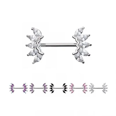 5 Marquise Cluster Nipple Barbell