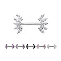 5 Marquise Cluster Nipple Barbell