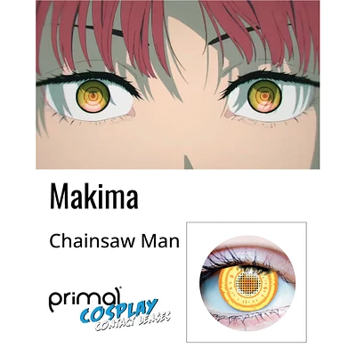 Lentilles de contact cosplay orange et jaune Makima