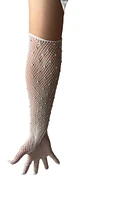 Fishnet Long Gloves With Stones