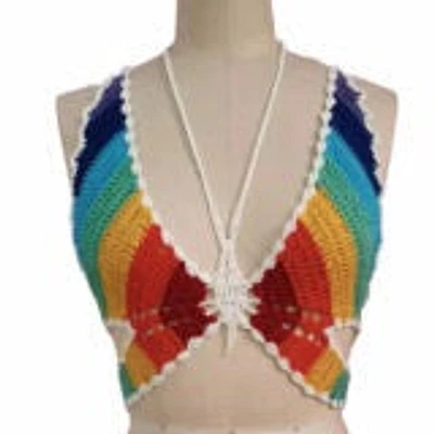 Rainbow Butterfly Crochet Top