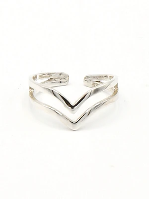 Bague en argent sterling double V