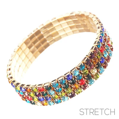 Rhinestone 4 Row Stretch Bracelet