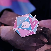 Trans D20 Icosahedron Pin