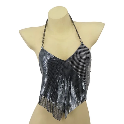 Top halter con diamantes de imitación