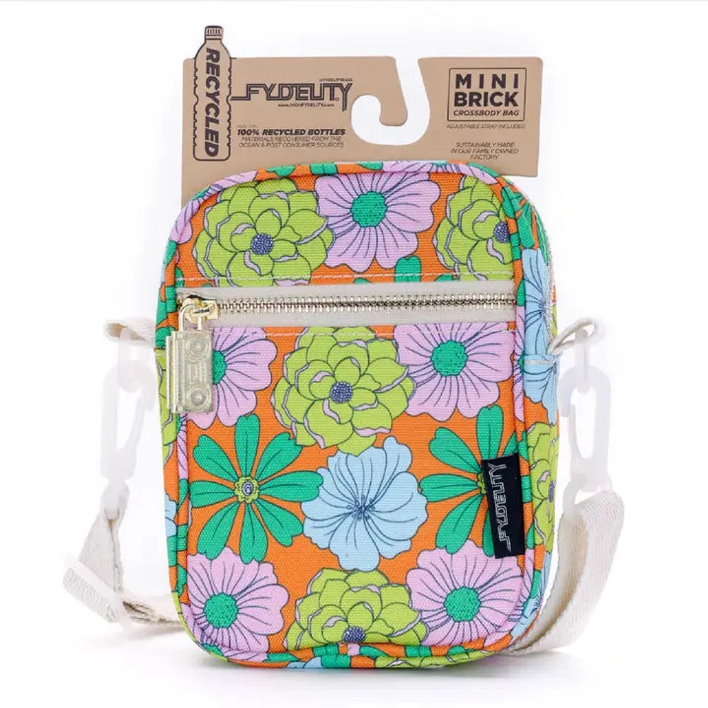Mini Brick Floral Orange Bag