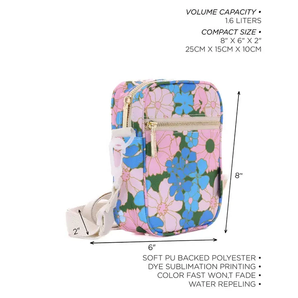 Mini Brick Floral Pink And Blue Bag