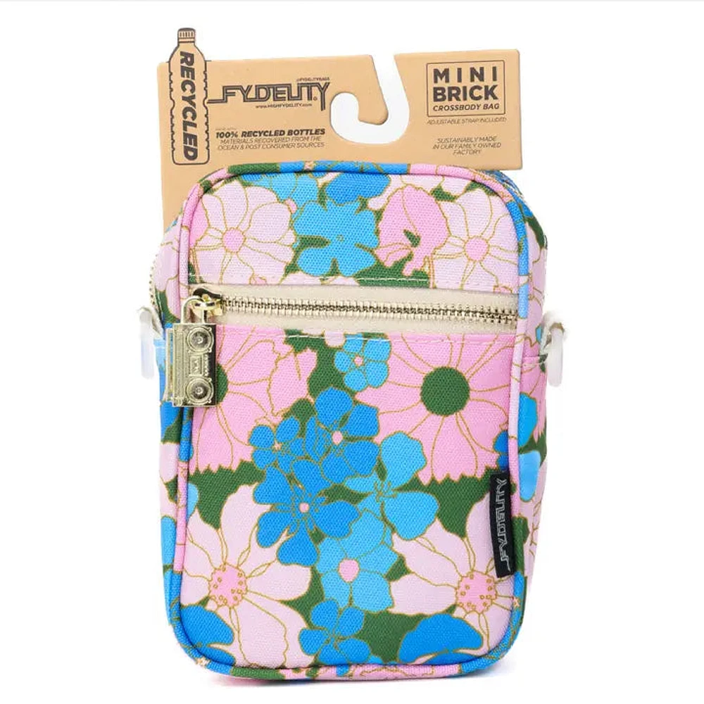 Mini Brick Floral Pink And Blue Bag