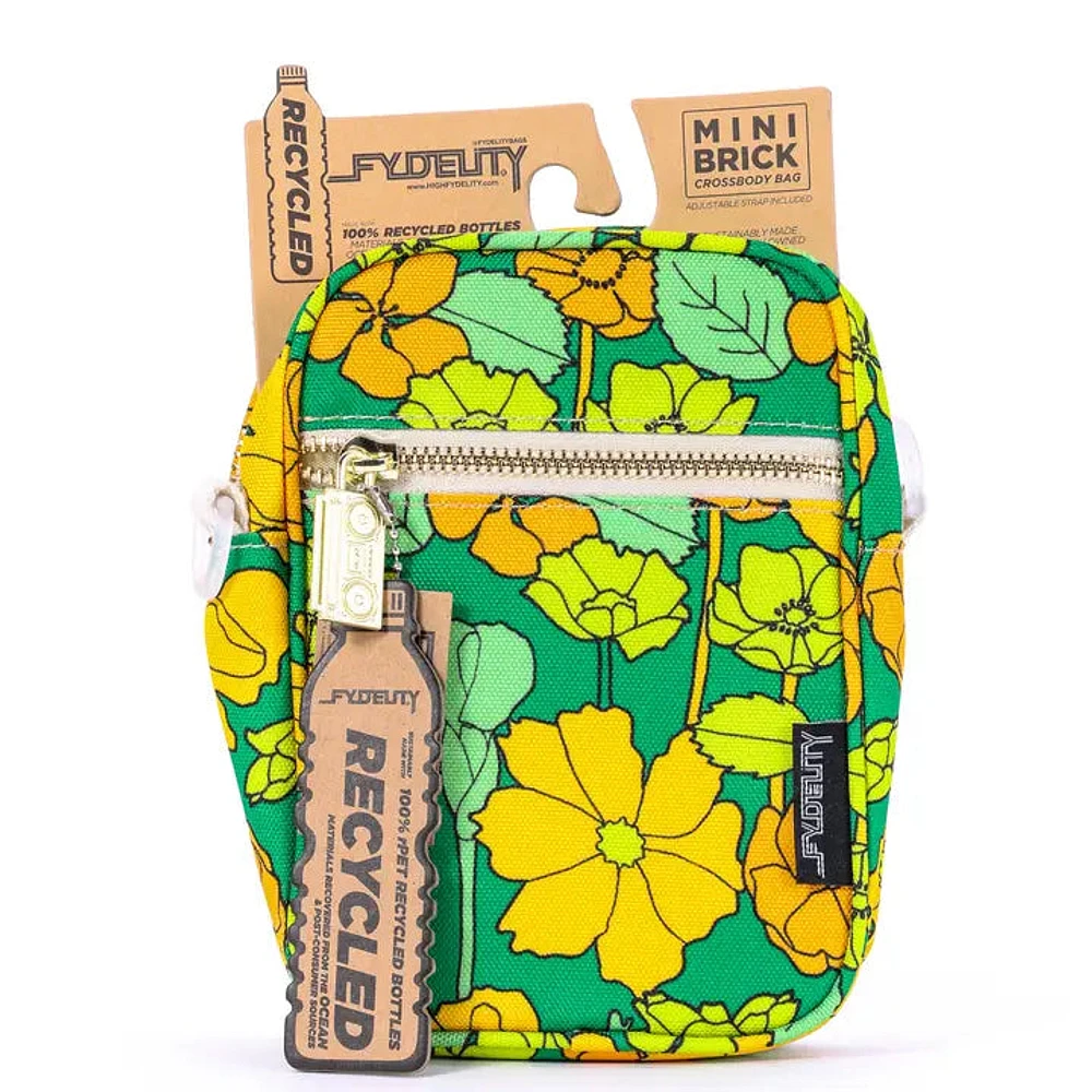 Mini Brick Floral Green Bag