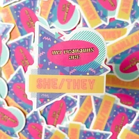 90s Pronoun She They Sticker