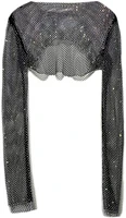 Rhinestone Mesh Crop Top