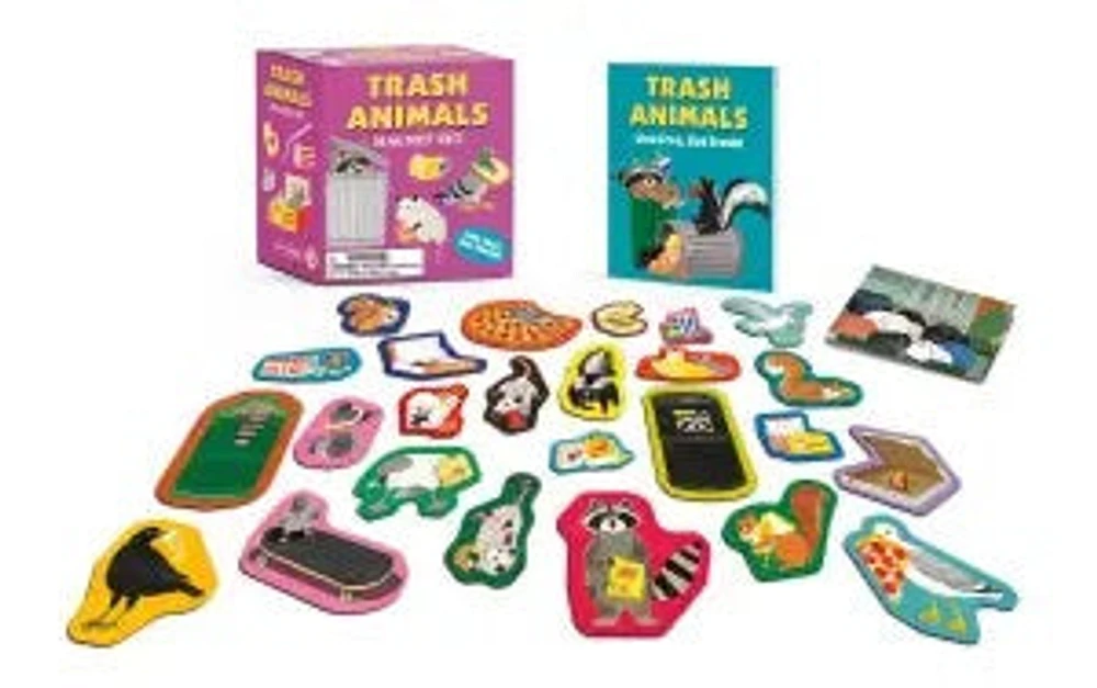 Juego de imanes de animales de basura