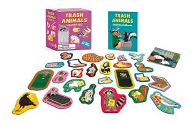 Juego de imanes de animales de basura