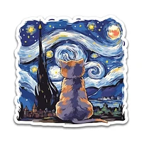 Starry Night Cat Sticker