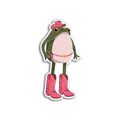 Cowgirl Frog Sticker