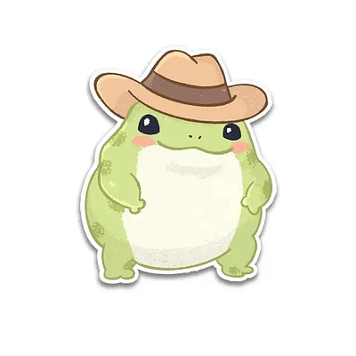 Cowboy Frog Sticker