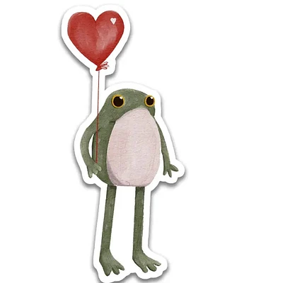 Hopeful Valentine Frog Sticker