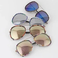 Abstract Print Frame Aviator Sunglasses