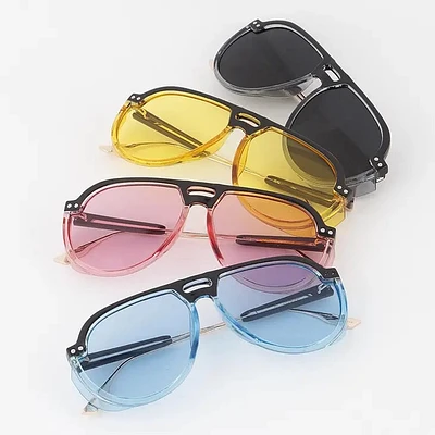 Bright Tinted Aviator Sunglasses